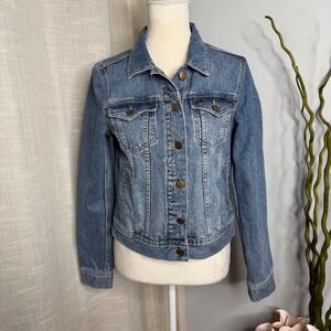 Hobbs London Mariam Denim Jean Jacket Medium Wash Blue Women's Size US 6 UK 10